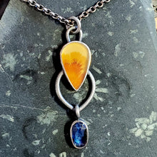 Dendritic Agate and Kyanite Necklace